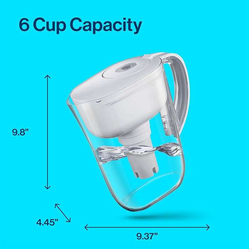 Brita Metro Small 6-Cup Water Filter Pitcher, WQA NSF/ANSI Certified, Mini-Fridge Friendly, Removes Chlorine Taste & Odor, Reduces Zinc, Copper & Mercury, 1 Standard Filter, Lasts 2 Months, White - Image 10