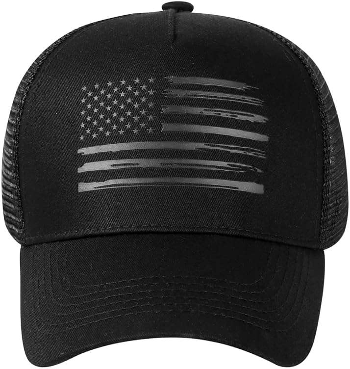 Baseball Cap, American Flag Trucker Hat for Men Women, Breathable Adjustable Fit Outdoor Mesh Snapback Hats - Image 2