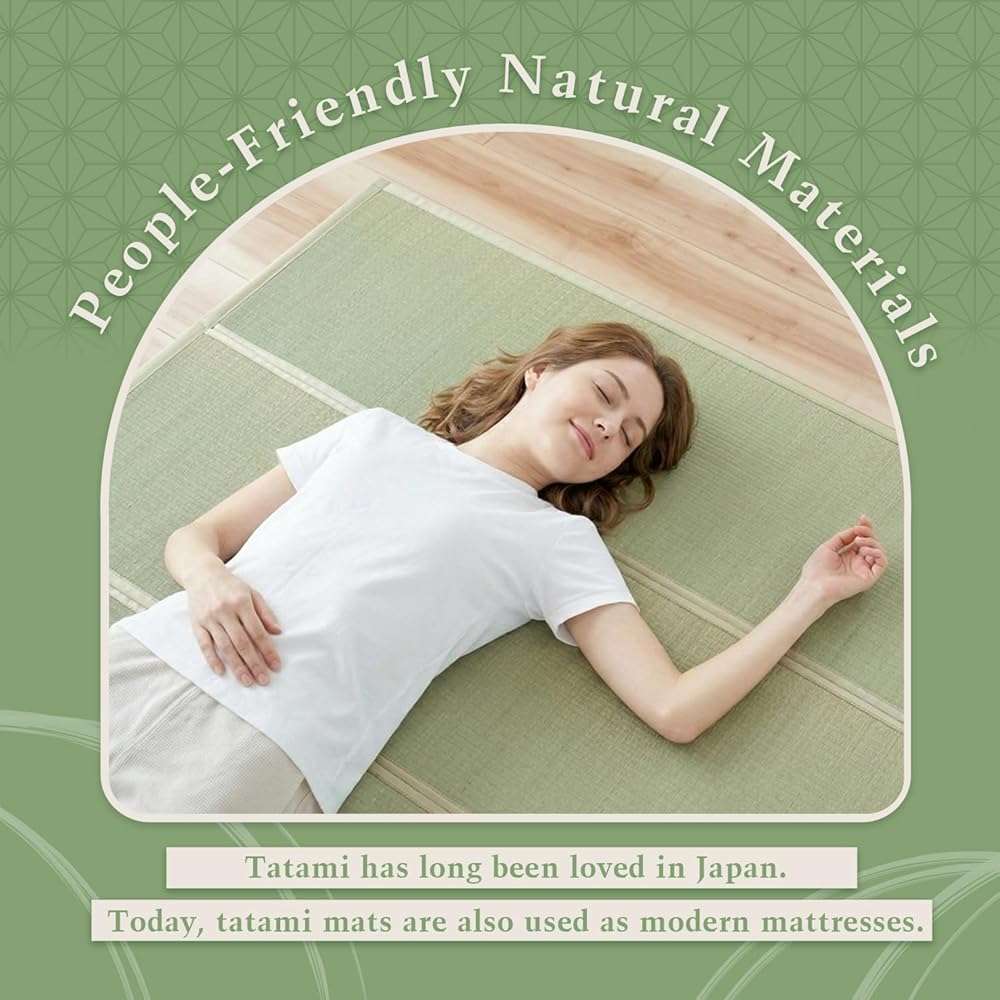 Tatami Mat – Foldable Japanese Tatami Mat Igusa Mattress, Rush Grass Floor Sleeping Futon, Meditation Yoga Zen Tatami, Twin XL by BJDesign - Image 3