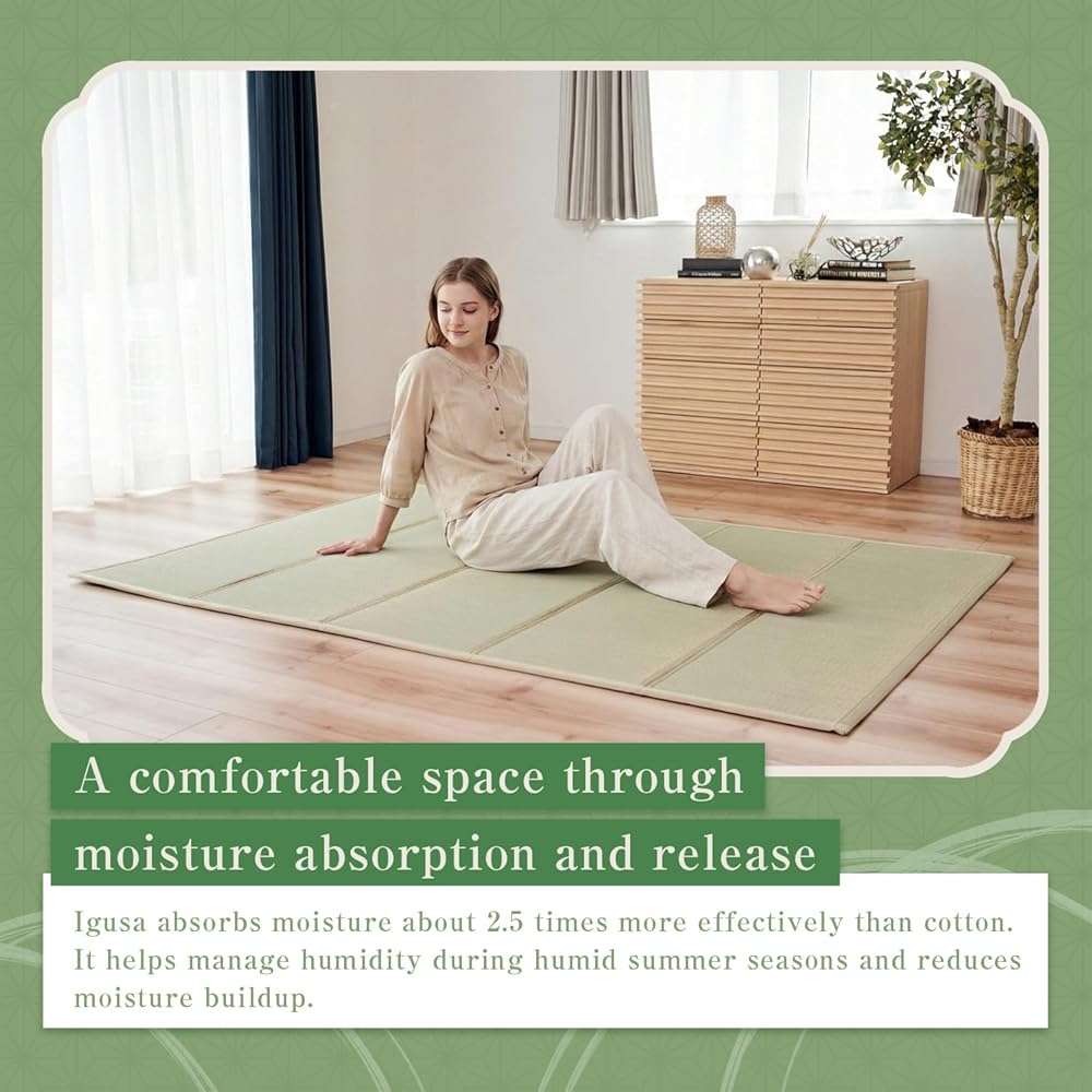 Tatami Mat – Foldable Japanese Tatami Mat Igusa Mattress, Rush Grass Floor Sleeping Futon, Meditation Yoga Zen Tatami, Twin XL by BJDesign - Image 5