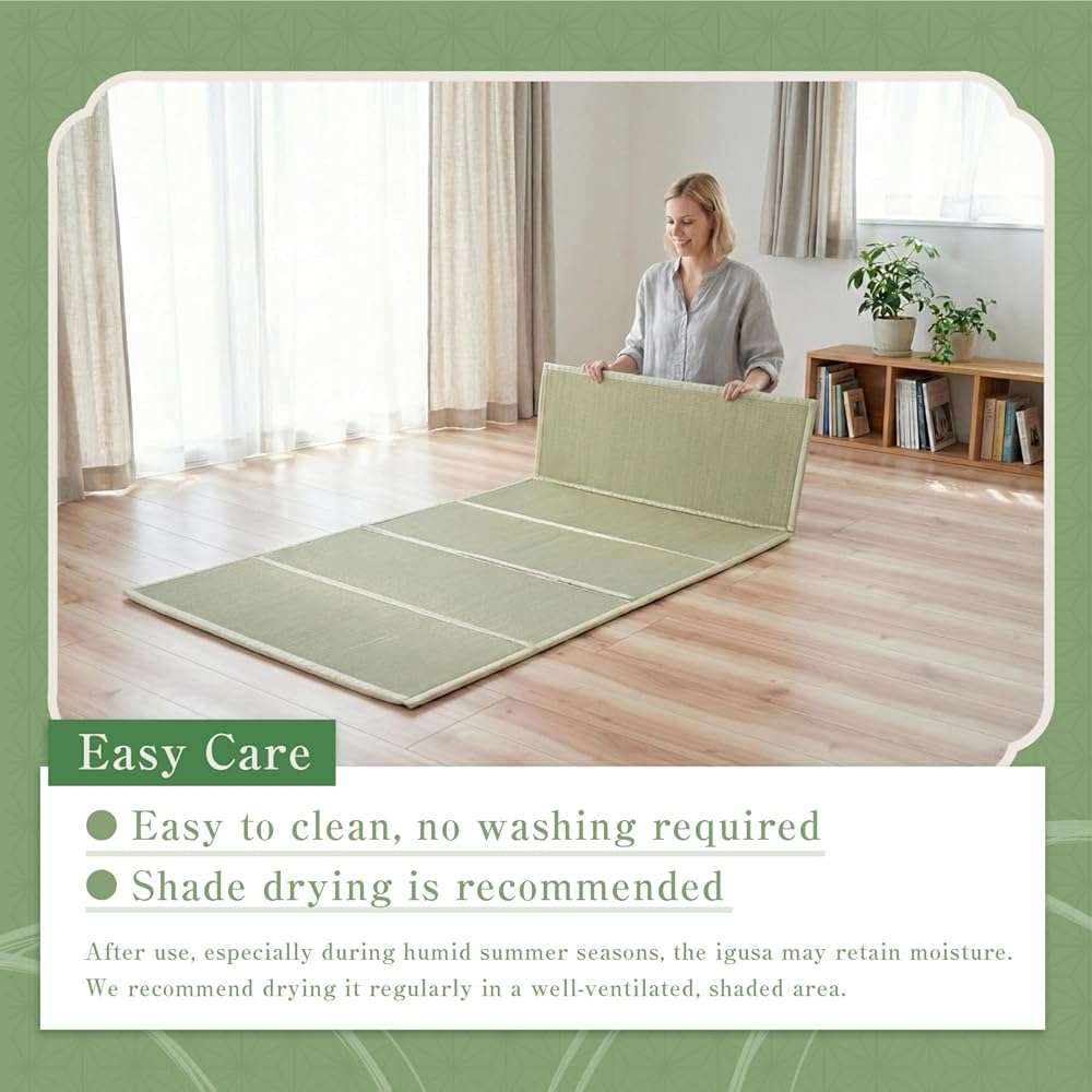 Tatami Mat – Foldable Japanese Tatami Mat Igusa Mattress, Rush Grass Floor Sleeping Futon, Meditation Yoga Zen Tatami, Twin XL by BJDesign - Image 6