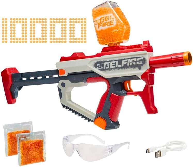 Nerf Pro Gelfire Mythic Full Auto Blaster & 10,000 Gelfire Rounds, 800 Round Hopper, Rechargeable Battery, Eyewear, Ages 14 & Up - Image 3