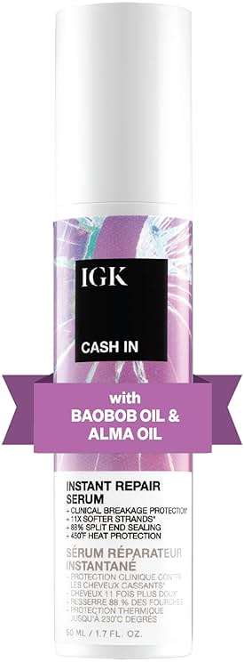 IGK CASH IN Instant Repair Serum | Helps Repair Damage, Protect Against Breakage and Heat | Seals Split Ends for a Softer, Smoother Finish | 1.7 Oz - Image 1