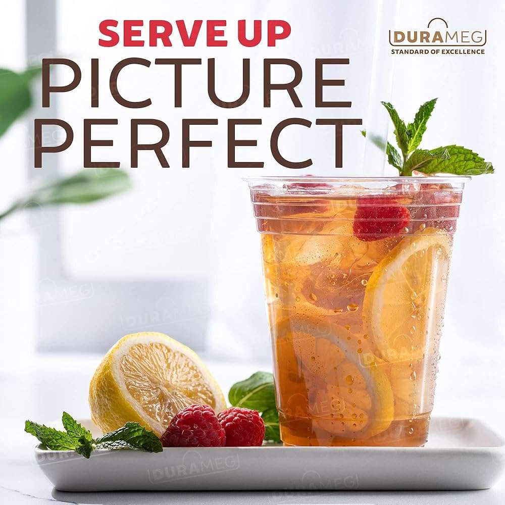 [100 Count 16 oz.] Plastic Cups - 16oz PET Plastic Cups - Crystal Clear Cups Disposable Party Cups - Disposable Travel ToGo Cups for Water, Beer, Booze, Smoothie Ice Coffee - Large Cold Drink Cups - Image 2