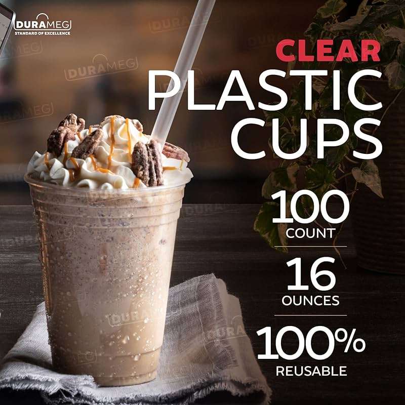 [100 Count 16 oz.] Plastic Cups - 16oz PET Plastic Cups - Crystal Clear Cups Disposable Party Cups - Disposable Travel ToGo Cups for Water, Beer, Booze, Smoothie Ice Coffee - Large Cold Drink Cups - Image 5