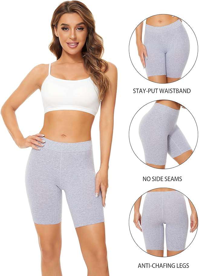 POKARLA 4 Pack Women's Cotton Underwear Boxer Shorts Anti Chafing Bike Shorts Boyshorts Panties Regular & Plus Size - Image 2