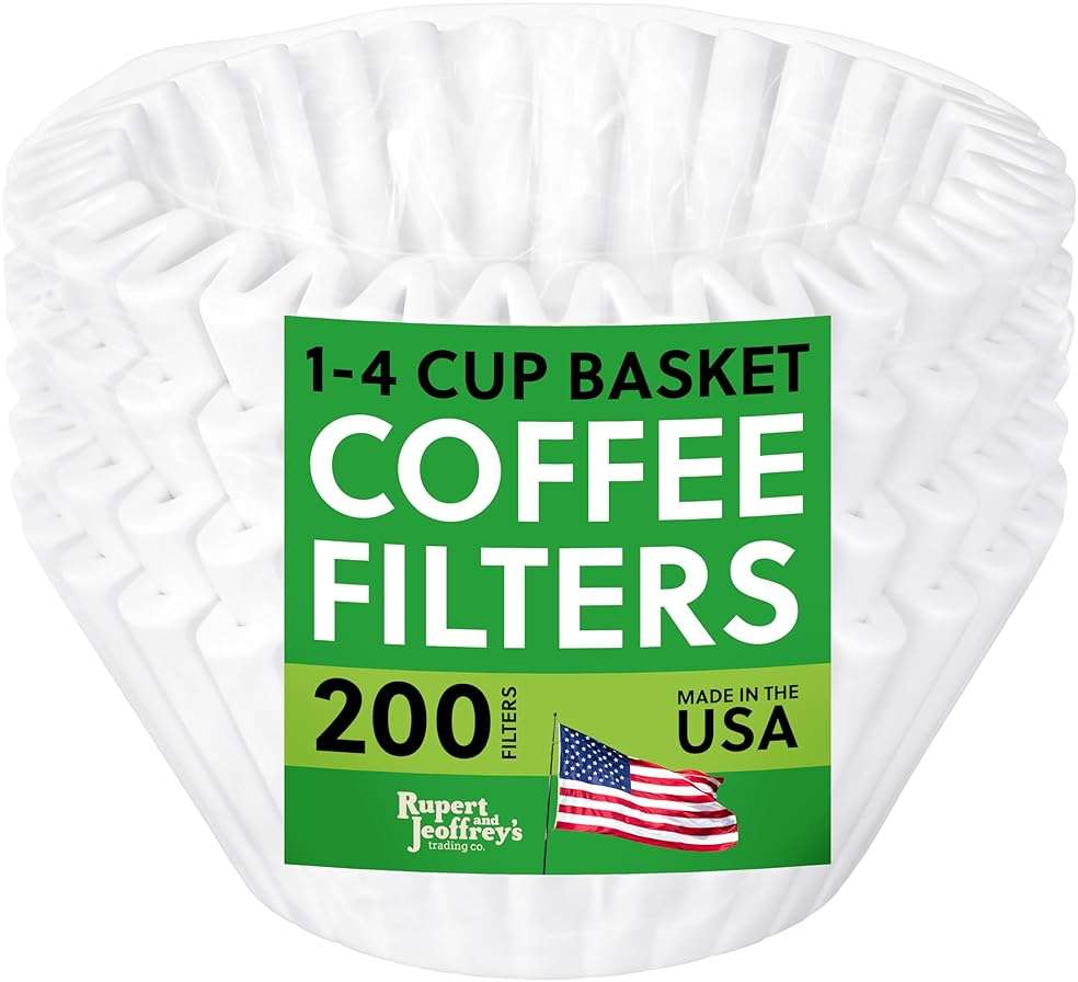 4 Cup Basket Coffee Filters (200, White) - Image 1