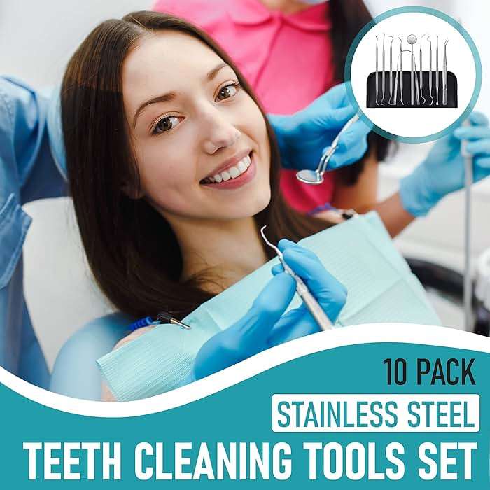 Dental Kit Tools, 10 Pack Stainless Steel Plaque Remover, Dental Tools to Remove Plaque and Tartar, Oral Care Kit with Plaque Cleaner, Tartar Pick, Tooth & Tongue Scraper for Dentist, Personal, Family - Image 2