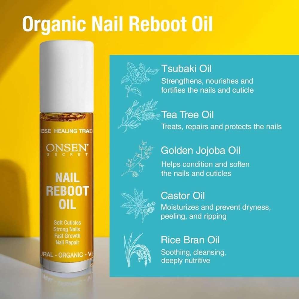 Onsen Secret Nail Reboot Duo - Treatment for Damaged Nails - Natural Nail Care & Cuticle Repair - Visible Results For Perfect Nails, Cuticle Conditioner Cream 15ml & Nail Reboot Oil 10ml - Image 4