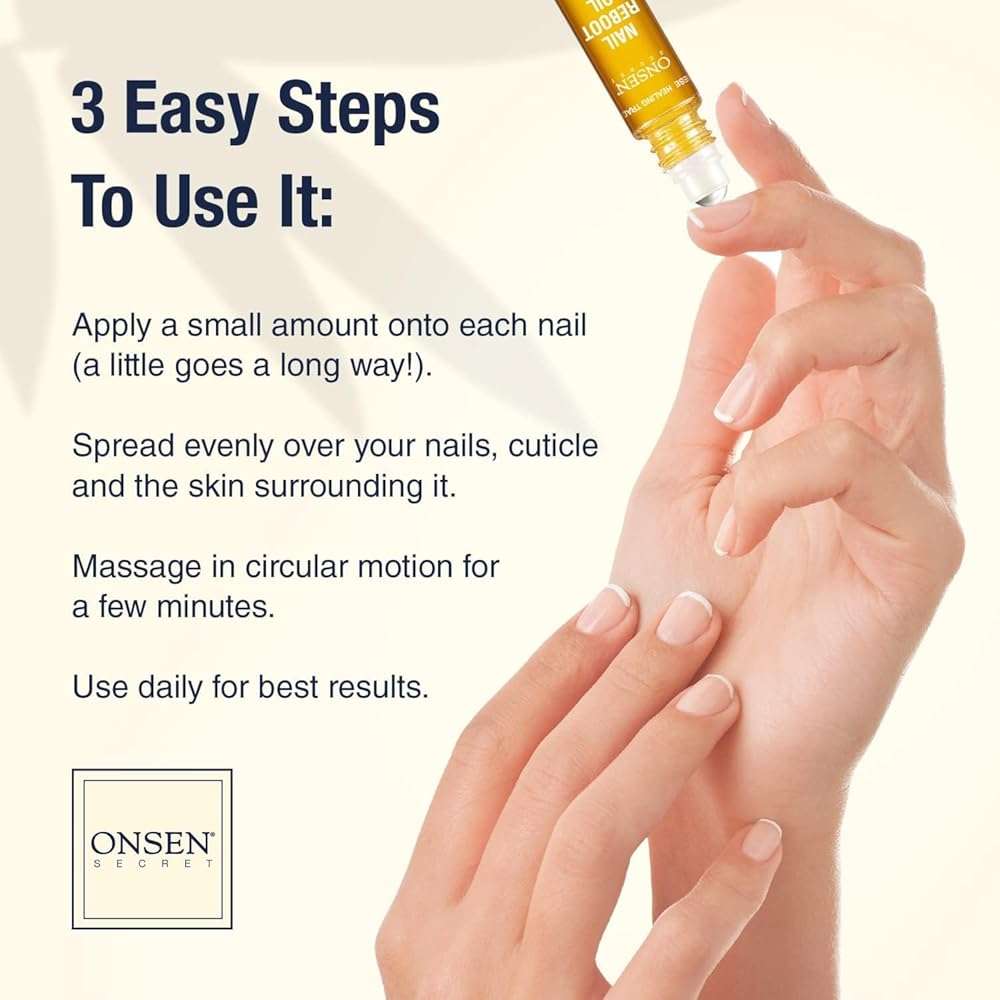 Onsen Secret Nail Reboot Duo - Treatment for Damaged Nails - Natural Nail Care & Cuticle Repair - Visible Results For Perfect Nails, Cuticle Conditioner Cream 15ml & Nail Reboot Oil 10ml - Image 6