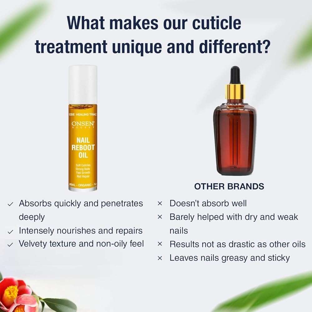 Onsen Secret Nail Reboot Duo - Treatment for Damaged Nails - Natural Nail Care & Cuticle Repair - Visible Results For Perfect Nails, Cuticle Conditioner Cream 15ml & Nail Reboot Oil 10ml - Image 8