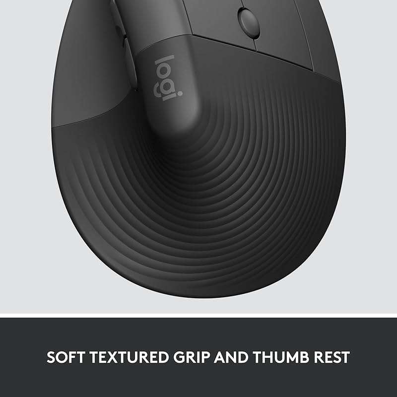 Logitech Lift for Business, Vertical Ergonomic Mouse, Wireless, Bluetooth or Secured Logi Bolt USB, Quiet clicks, Globally Certified, Windows/Mac/Chrome/Linux - Graphite - Image 3