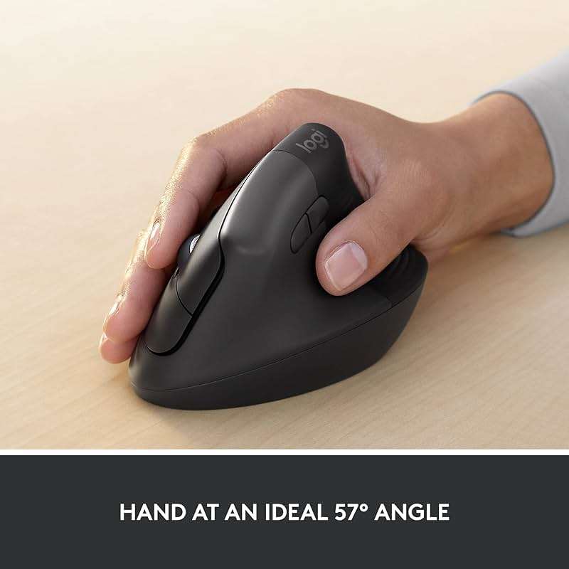 Logitech Lift for Business, Vertical Ergonomic Mouse, Wireless, Bluetooth or Secured Logi Bolt USB, Quiet clicks, Globally Certified, Windows/Mac/Chrome/Linux - Graphite - Image 5