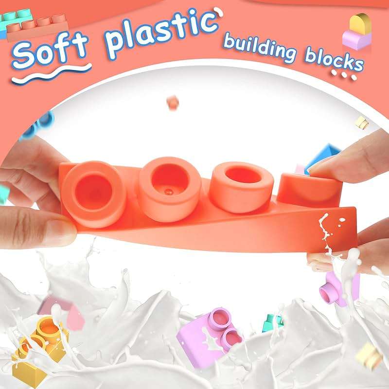 78 Pcs Top STEM Soft Building Block Sets for Kids Aged 18 months to 6 years.Mega Blocks for Baby.Large Construction Stacking Block Toys for Toddler to Improve Imagination、Creativity、Hands-on Ability - Image 4