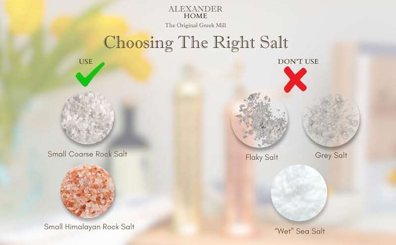 Alexander Home Original Greek Salt Mill, 9-Inch Brass – European Manual Salt Grinder Refillable - Image 8