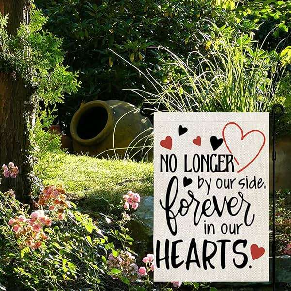 CROWNED BEAUTY Memorial Day Garden Flag Gravesite 12x18 Inch Double Sided Heart Saying Decor for Outside Yard,Forever In Our Hearts CF505 - Image 5