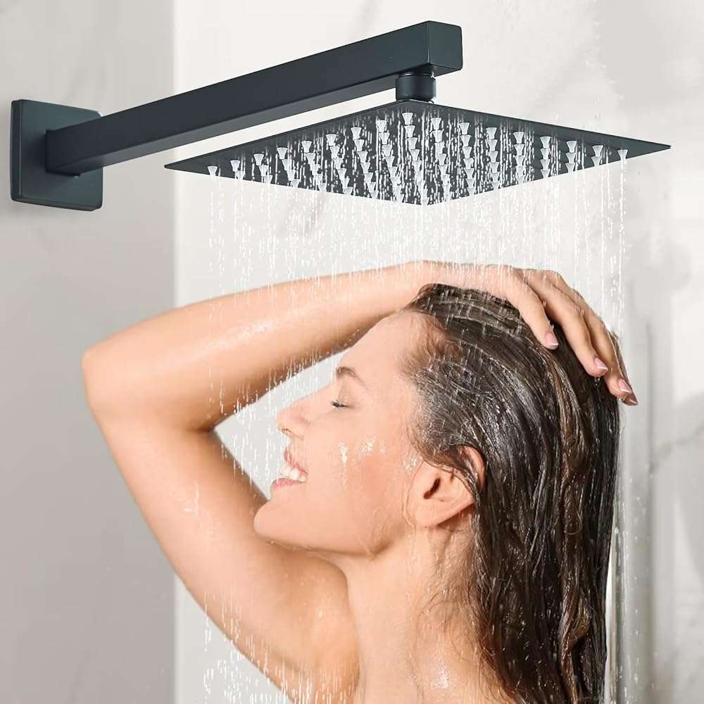 Ackwave Shower Faucet Matte Black Shower System with 8 Inches Rain Shower Head and Handheld Spray Bathroom Luxury Rain Shower Faucet Set Complete Wall Mounted - Image 2