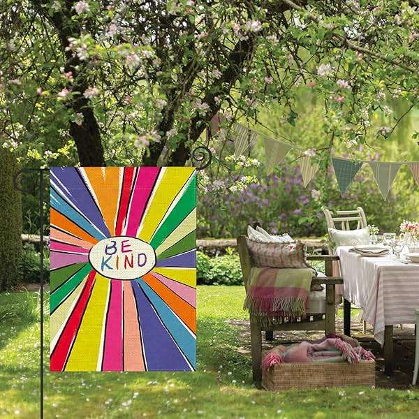 AVOIN colorlife Be Kind Rainbow Sunshine Pride Garden Flag Double Sided, LGBTQ Community Parade Gay Pride Lesbian Transgender Bisexual Yard Outdoor Decoration 12 x 18 Inch - Image 2