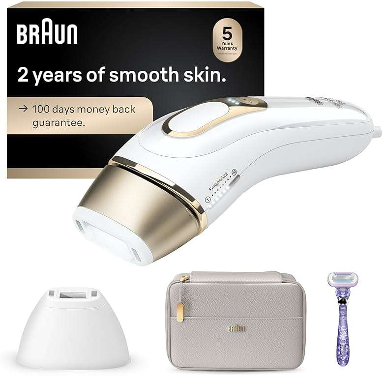 Braun IPL, Silk·Expert Pro 5, IPL Hair Removal for Women and Men, Permanent Laser Hair Reduction At-Home, 2 Heads, Pouch, Venus Razor, IPL5157 - Image 1