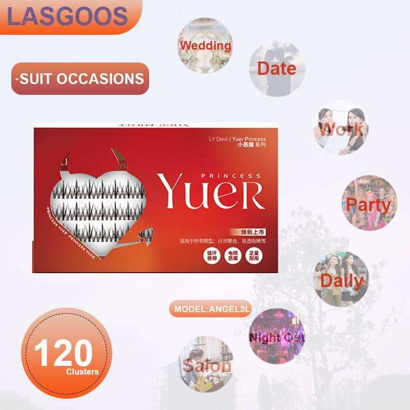 LASGOOS DIY Eyelash Extensions Angel Eyelashes Natural Home Grafted Sandwich False Fake Individual Eyelashes Cluster Lashes Flower Fairy Eye Makeup 9/10/11mm Pack Wholesale - Image 2
