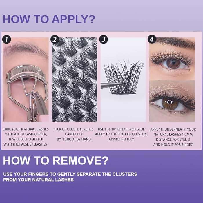 LASGOOS DIY Eyelash Extensions Angel Eyelashes Natural Home Grafted Sandwich False Fake Individual Eyelashes Cluster Lashes Flower Fairy Eye Makeup 9/10/11mm Pack Wholesale - Image 5
