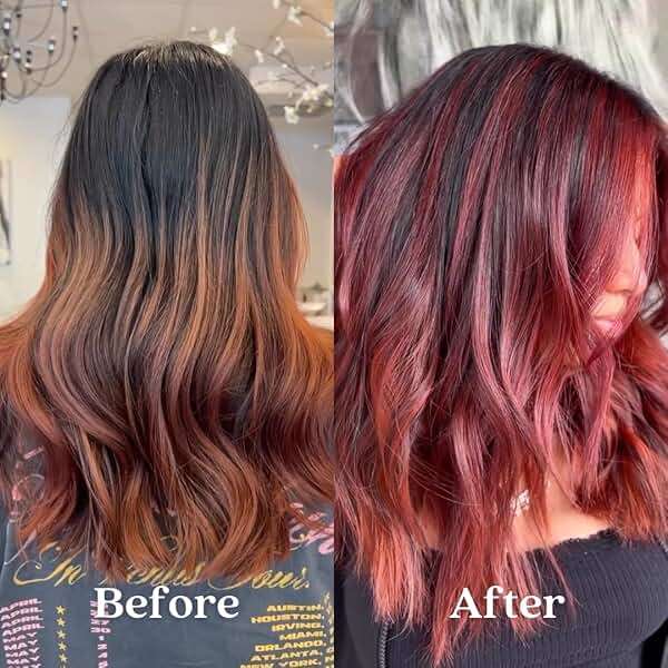 Pallure Color Pigment Refresher Mask, Semi Permanent Hair Color Depositing Conditioner, 8.5 Oz Fiery Red - Image 5