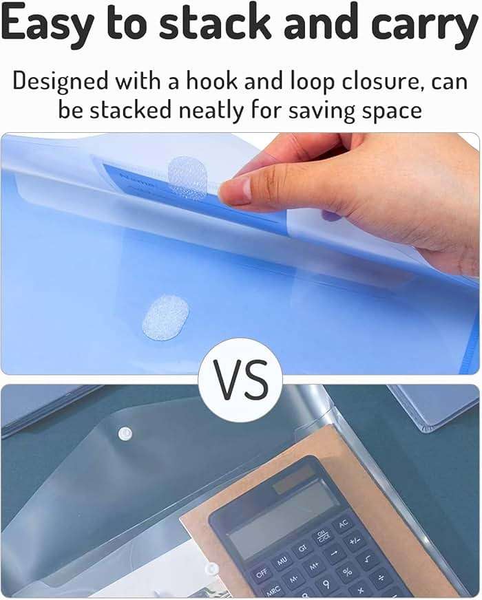 Forvencer Binder Pocket, 10 Pack Super Heavyweight Plastic Folders with Tight Closure, Folders with Pockets Side Loading, Binder Organizer, Binder Dividers with Pockets, Letter Size, Assorted Colors - Image 7