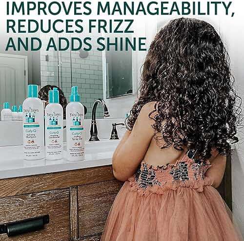 Fairy Tales Curly Q Hydrating Kids Shampoo 12oz and Styling Spray Gel 8oz - Paraben, Sulfate, Gluten, and Nut Free - For All Curl Types Including Multi Cultural Hair (2 Pack) - Image 3