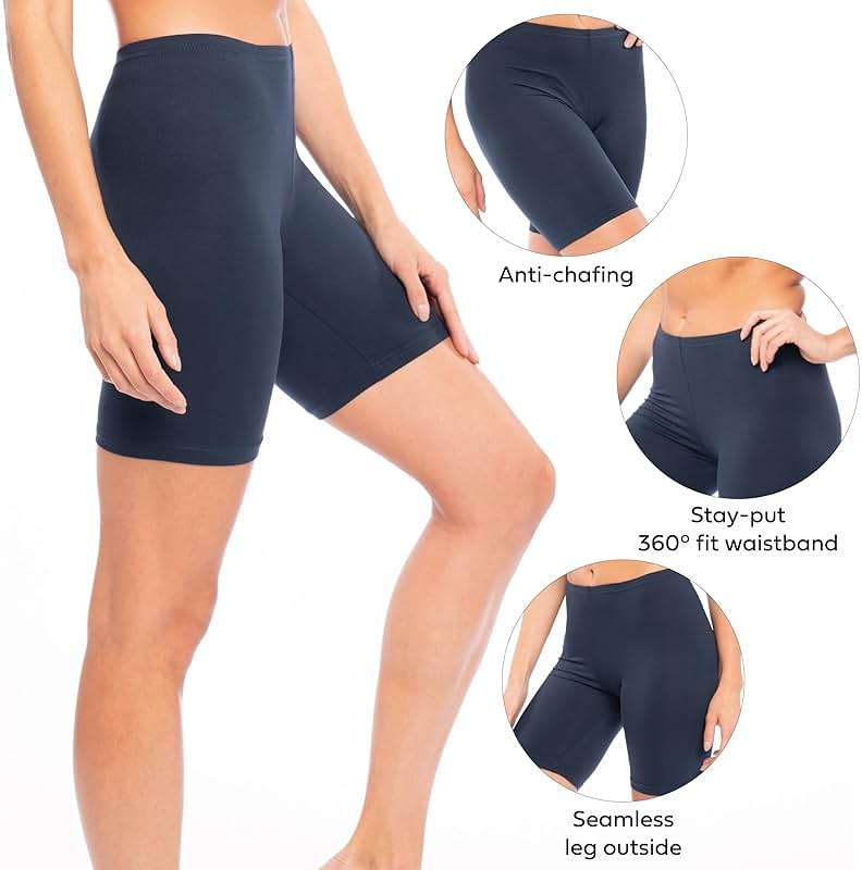 Sexy Basics Womens Ultra Soft Yoga Bike Short | Stretch Boxer Briefs | Multi Packs - Image 3