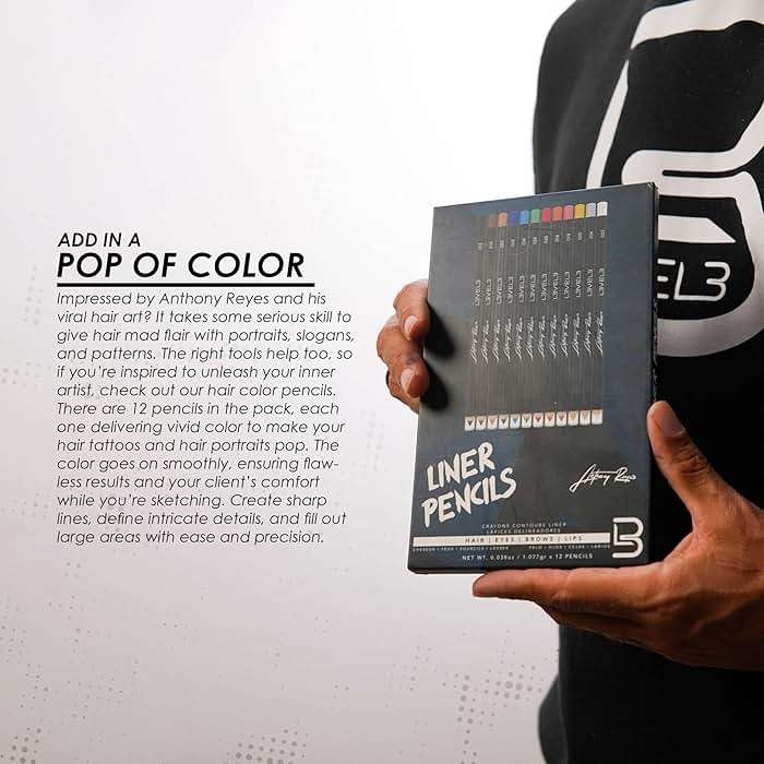 Level 3 Colored Line Pencils - Barber Pencil for Hairline, Beard and Hair Tattoo Designs - Haircut Contour and Edge Up Pencil for Men and Barbers - Image 3