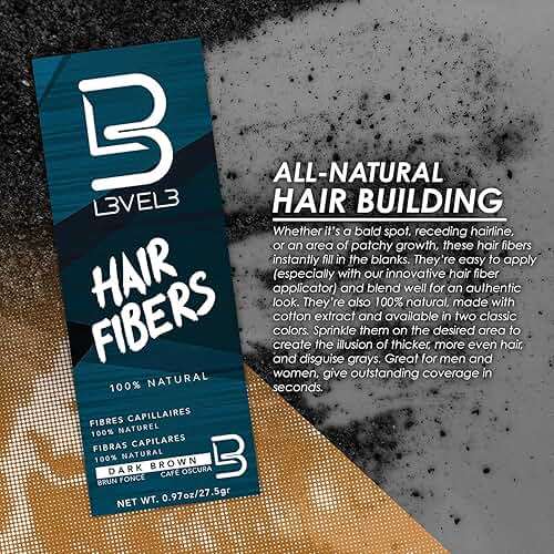 L3 Hair Fibers - Cover Bald Spot or Thinning Hair - Natural Looking Finish - Instant Grey Coverage and Thicker Hair (Brown) - Image 2