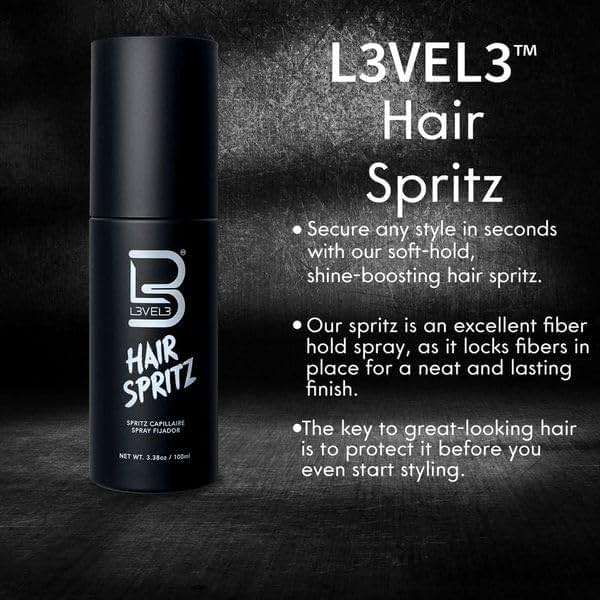 L3 - Level 3 Hair Spritz Spray - Lock Hair Fibers - Flexible Hold Hair Protectant and Styling Spray - Image 3