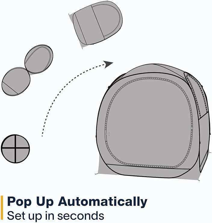 EighteenTek® Pop Up Weather Pod, Sport Pod with Attached Floor, 360° Clear View, UPF 50+ UV Protection, Waterproof All-Weather Instant Shelter for 1-4 Person, Sports Camping Fishing Tailgating - Image 4