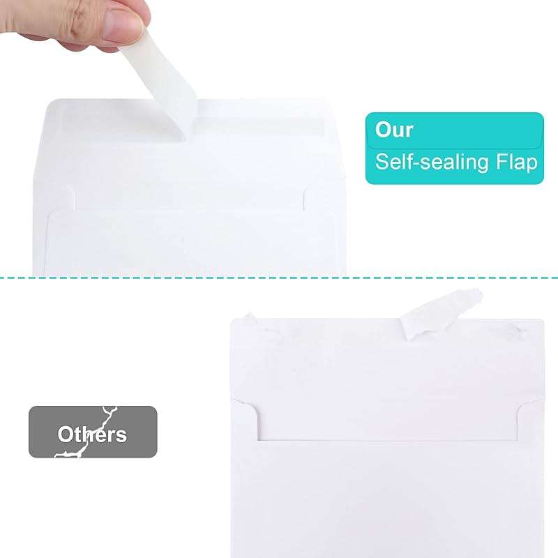 90 Packs A1 Envelopes, 3.625x5.125" Envelopes White, Small Envelope RSVP Envelope, Self Seal for Weddings, Photos, Postcards, Greeting Cards, Mailing - Image 4
