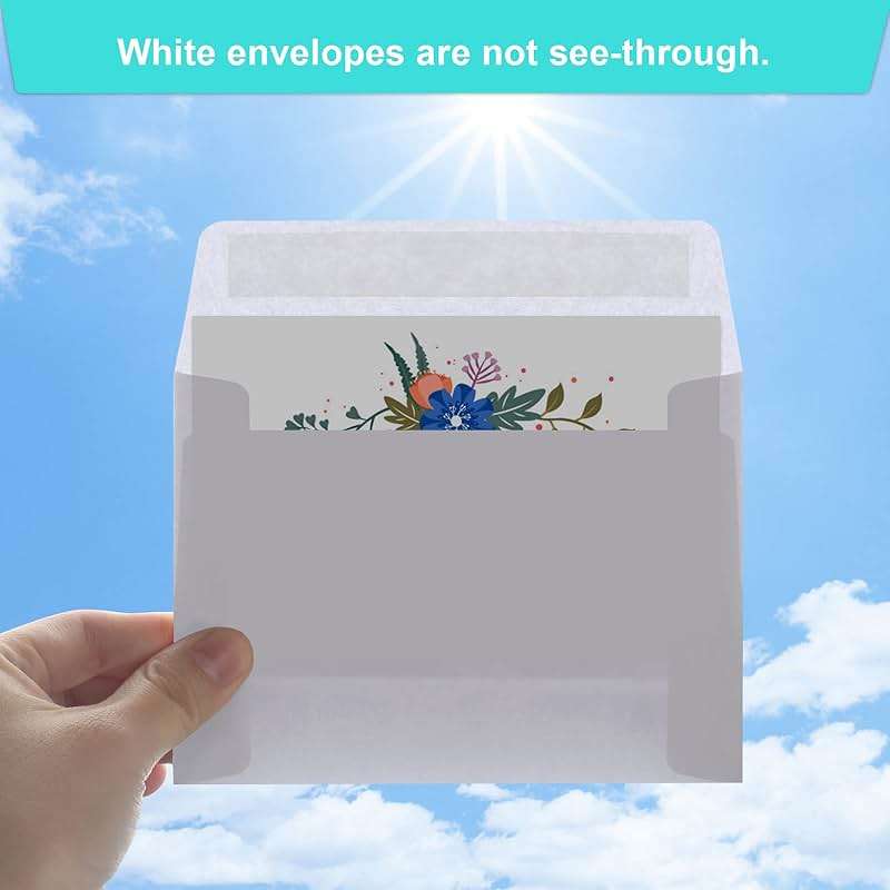 90 Packs A1 Envelopes, 3.625x5.125" Envelopes White, Small Envelope RSVP Envelope, Self Seal for Weddings, Photos, Postcards, Greeting Cards, Mailing - Image 5
