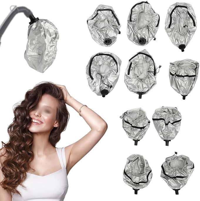 10Pcs Hair Steamer Deep Conditioning Heat Cap for Vertical Nano Hair Steamer, Hair Care Heating Cap Hair Styling Steam Cap Hair Oil Cap New (5 Large Hats + 5 Small Hats) - Image 1
