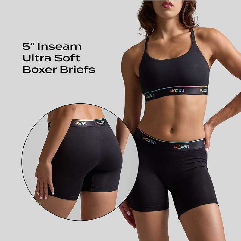 Woxer Boxer Shorts for Women - 5" Baller Boy Shorts Underwear, Soft Modal, Chafe Free - Breathable & Moisture-Wicking - Image 2
