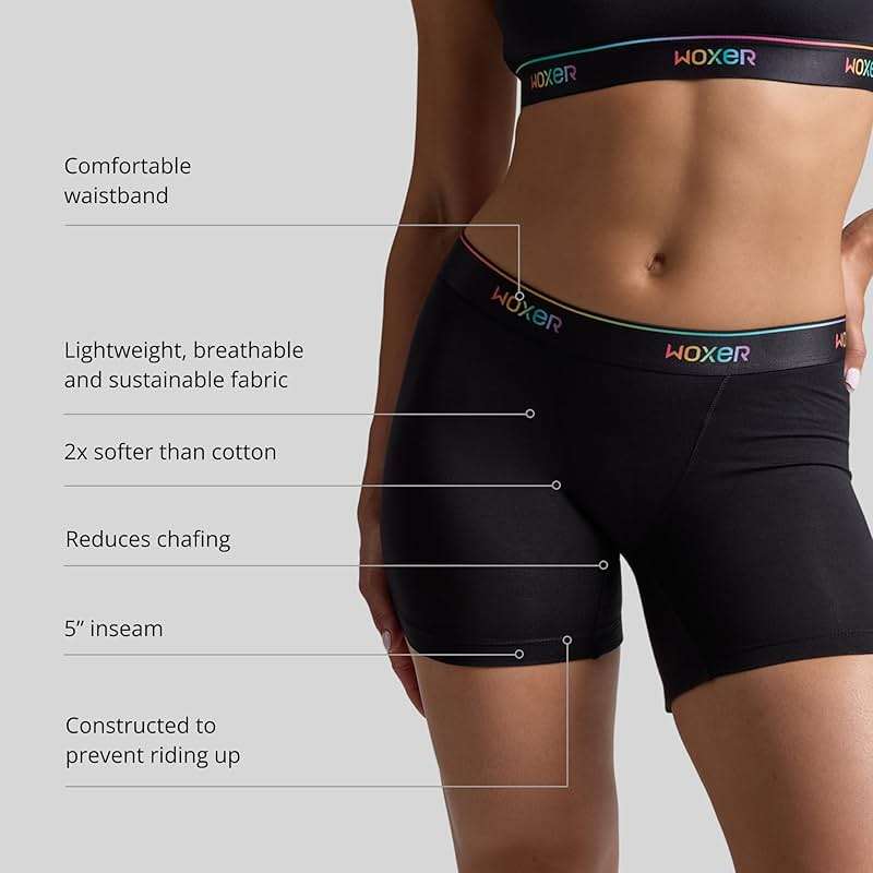 Woxer Boxer Shorts for Women - 5" Baller Boy Shorts Underwear, Soft Modal, Chafe Free - Breathable & Moisture-Wicking - Image 3