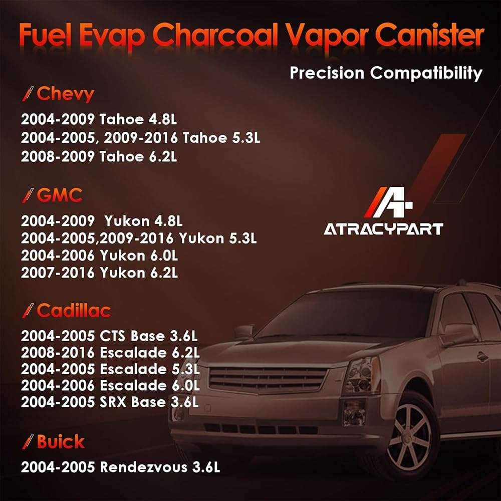 Evaporative Charcoal Canister, Compatible with 04-16 Chevy Tahoe & GMC Yukon, 04-05 Buick Rendezvous, 04-16 Cadillac CTS, Escalade, SRX, Fuel Vapor Canister, Replaces# 911-149, 215-464, 15109431 - Image 2