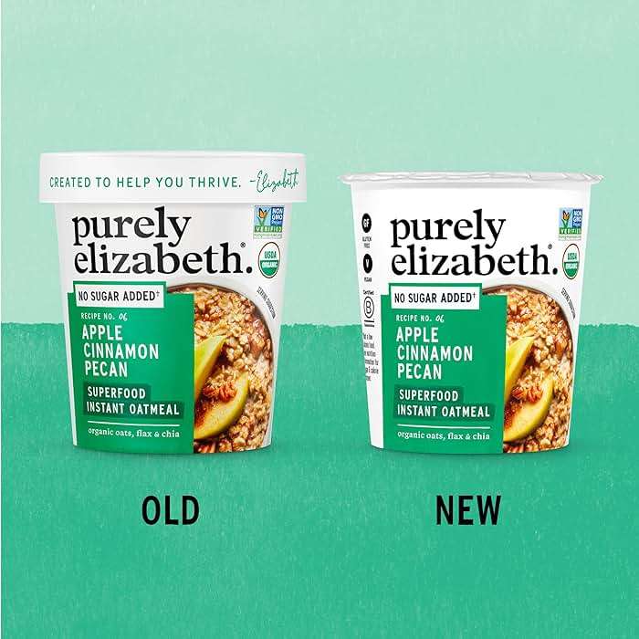 Purely Elizabeth Best Sellers Variety Pack Superfood Oatmeal Cups, Great for Overnight Oats, Gluten-Free, 2 Ounce (Pack of 12) - Image 8