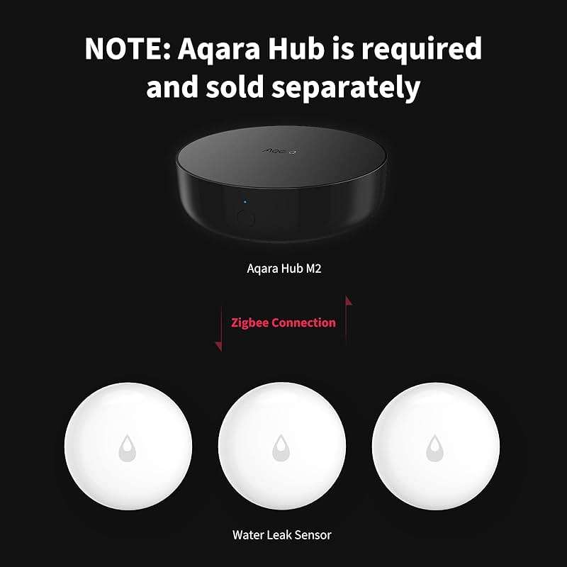 Aqara Water Leak Sensor 3 Pack, Zigbee Wireless Water Leak Detector for Alarm System and Smart Home Automation, Requires AQARA HUB, App Notifications, for Kitchen, Bathroom, Basement, Works with IFTTT - Image 2