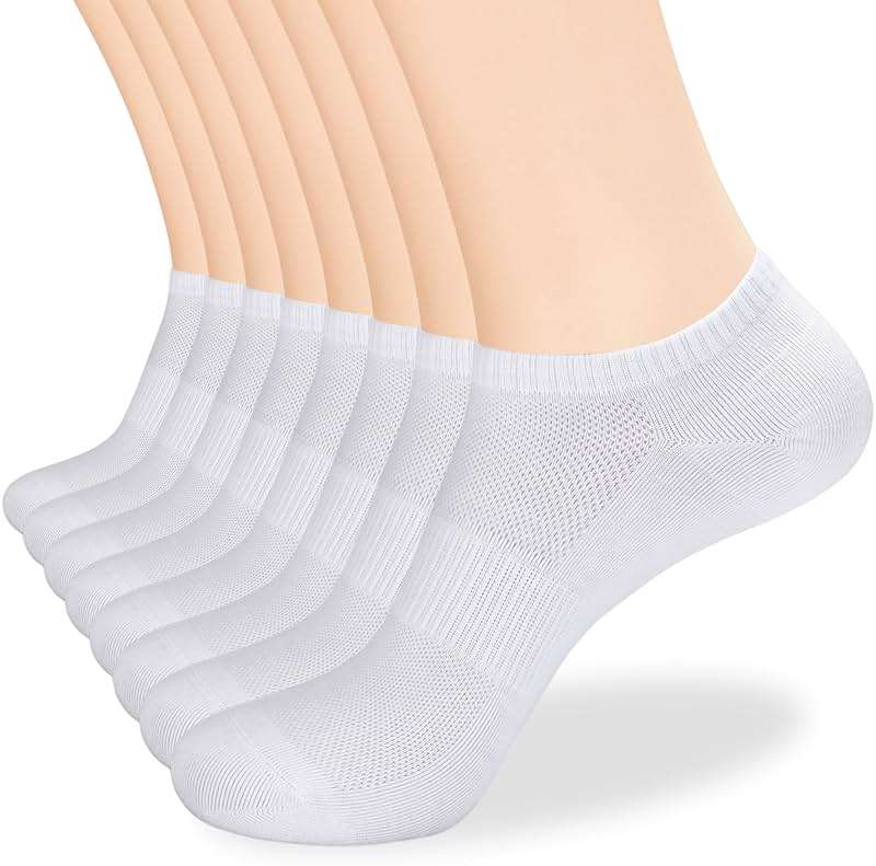 inhees Women's Ankle Cotton Socks - 8/12 Pairs Low Cut Athletic Running Thin No Show White socks - Image 1