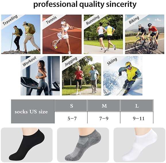 inhees Women's Ankle Cotton Socks - 8/12 Pairs Low Cut Athletic Running Thin No Show White socks - Image 7