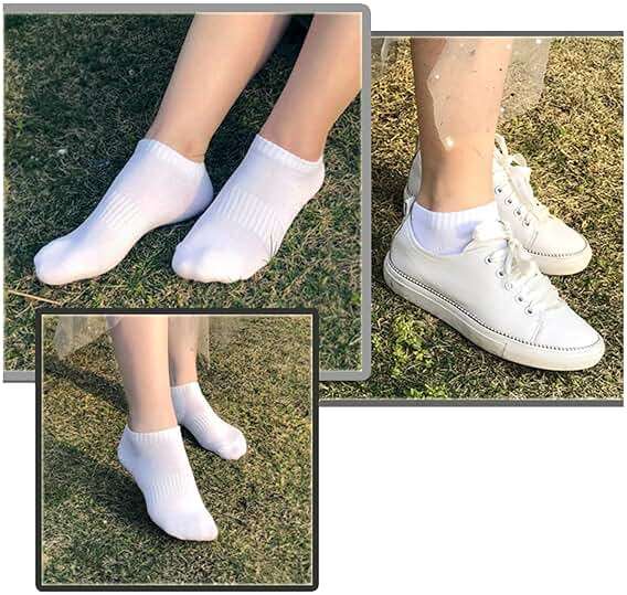 inhees Women's Ankle Cotton Socks - 8/12 Pairs Low Cut Athletic Running Thin No Show White socks - Image 8