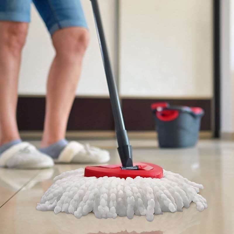 4 Pack Mop Replacement Heads Compatible with Ocedar Mops Replace Head EasyWring Spin Mop Heads Replacements - Includes 1 Rotating Mops Base, Microfiber Mop Refills, Easy Cleaning - Image 4