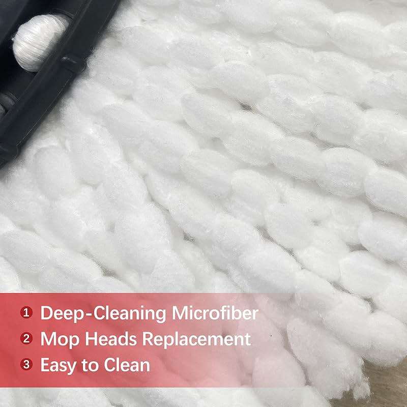 4 Pack Mop Replacement Heads Compatible with Ocedar Mops Replace Head EasyWring Spin Mop Heads Replacements - Includes 1 Rotating Mops Base, Microfiber Mop Refills, Easy Cleaning - Image 7