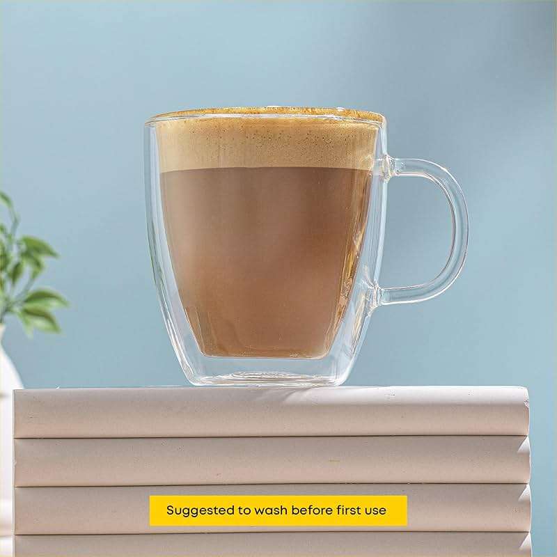 JoyJolt Savor Double Wall Insulated Glasses - Coffee Mugs (Set of 2) - 13.5-Ounces - Image 6