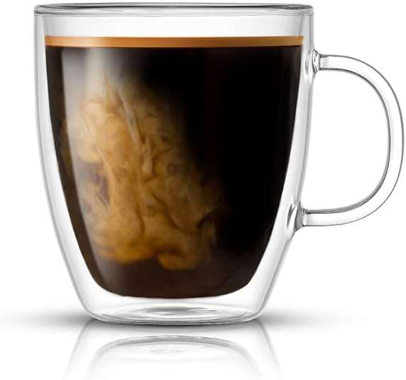 JoyJolt Savor Double Wall Insulated Glasses - Coffee Mugs (Set of 2) - 13.5-Ounces - Image 7