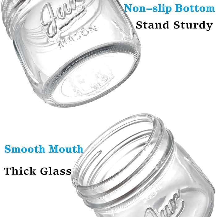 Lyellfe 12 Pack Wide Mouth Mason Jars, 16 Oz Short Glass Canning Jar with Airtight Lids, Food Safe Jam Spice Jar for Honey, Jelly, Wedding Favors, DIY Project, Dishwasher Safe - Image 5