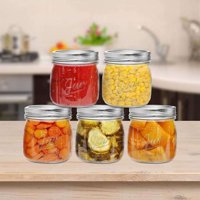 Lyellfe 12 Pack Wide Mouth Mason Jars, 16 Oz Short Glass Canning Jar with Airtight Lids, Food Safe Jam Spice Jar for Honey, Jelly, Wedding Favors, DIY Project, Dishwasher Safe - Image 7